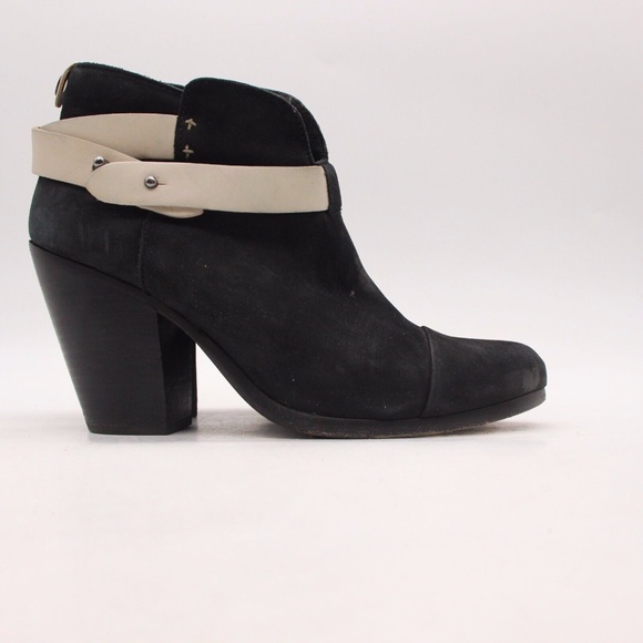 Rag & Bone Harrow Ankle Boots Booties Shoes Women's 38 Black Suede Zip Up - Picture 1 of 4
